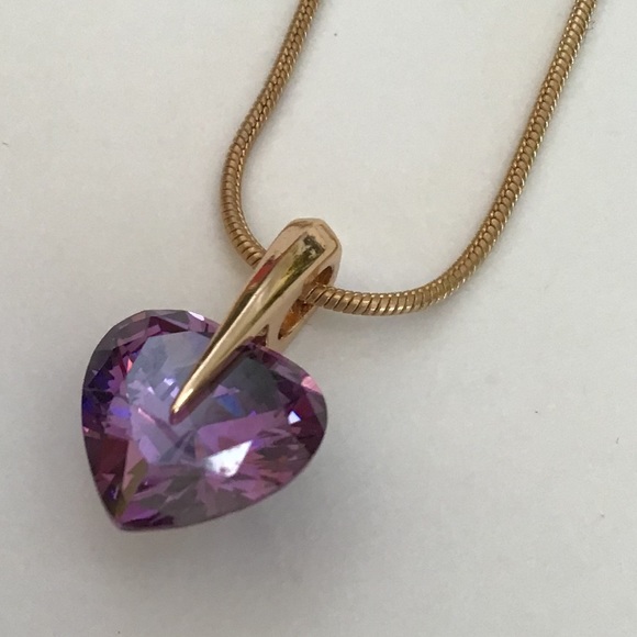 Swarovski Jewelry - 18k Amethyst Heart  Pendant Necklace